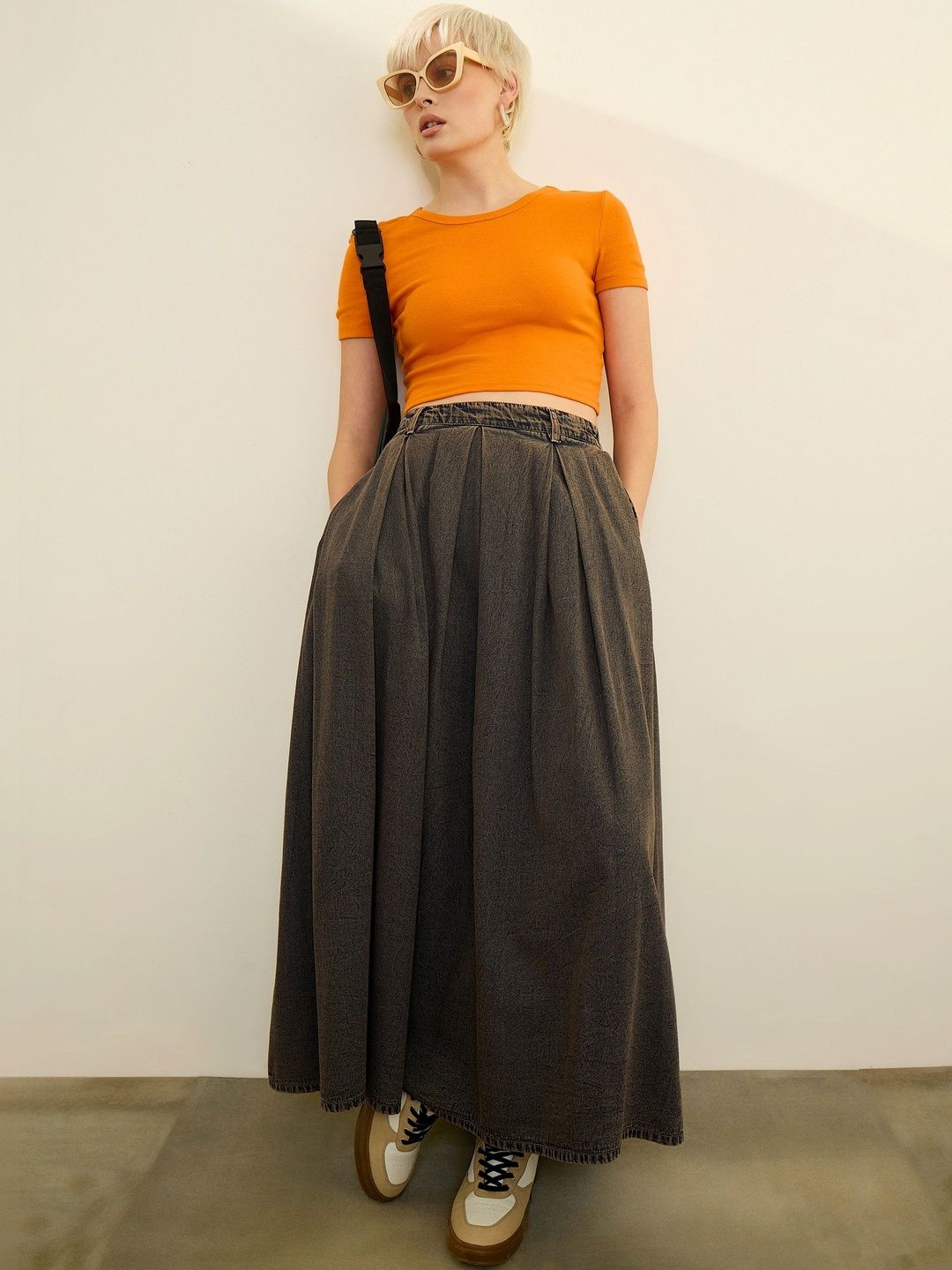 SASSAFRAS Denim Mid Rise Maxi Skirts-picture-38