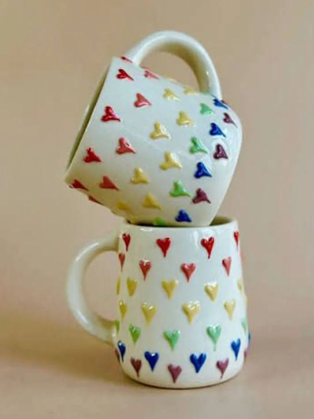 Simply Soho White Handcrafted Textured Ceramic Glossy Cups Set of Cups and Mugs-picture-28