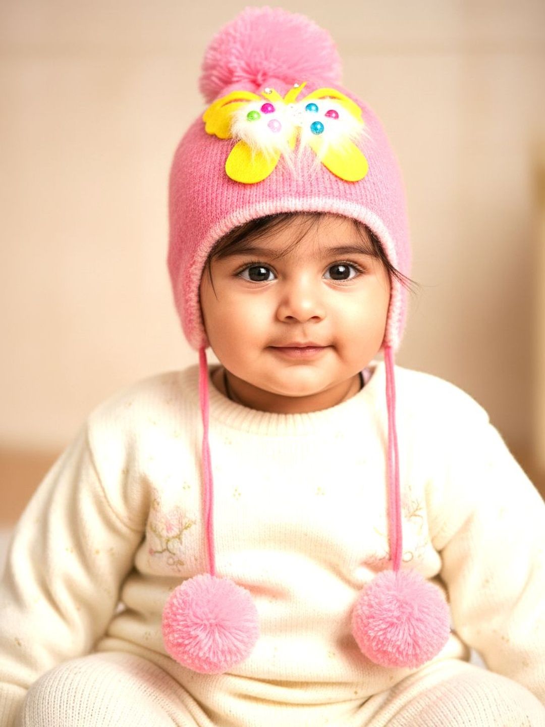 THE WEAVERS SHOP BY RAAVI Unisex Kids Embroidered Beanie-picture-23