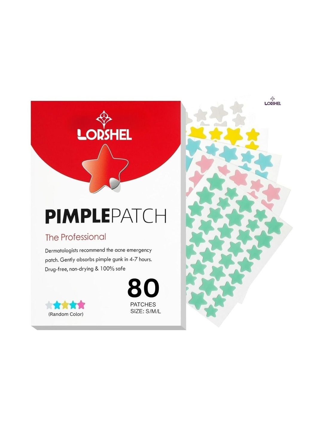 lorshel Patch Pimple Hydrocolloid Acne Covers Clear Scarless Skin Results -80 Pcs-image-43