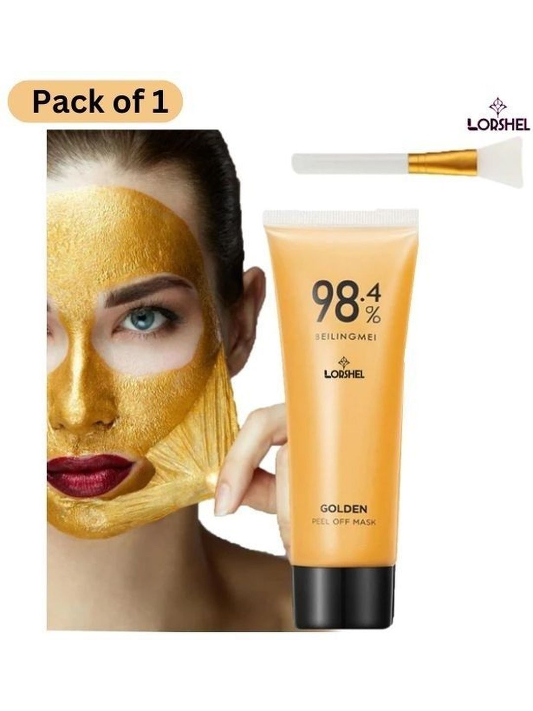 lorshel Radiant Activated Gold Peel Off Mask With Brush-image-33
