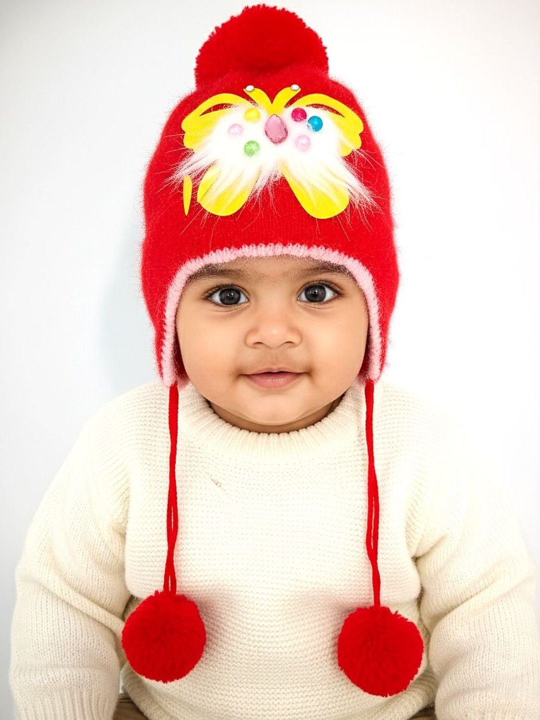 THE WEAVERS SHOP BY RAAVI Unisex Kids Embroidered Beanie-picture-24
