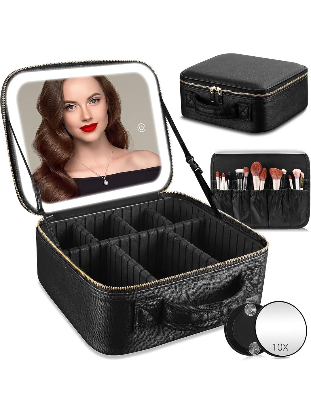 INOVERA 3 LED Lighting Mirror & Adjustable Compartments Organisers-picture-2