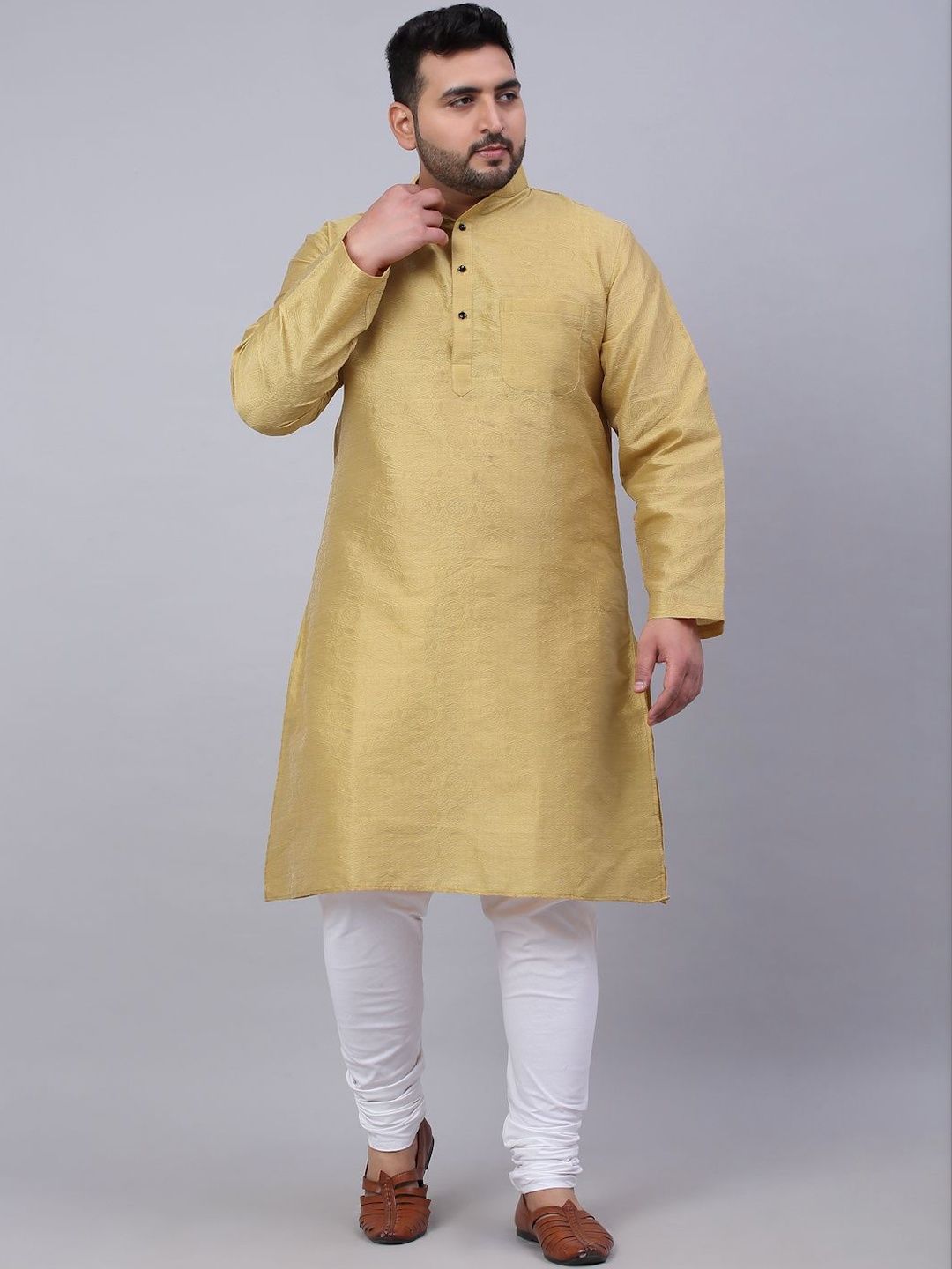 KLOTTHE Mandarin Collar Knee Length Straight Kurta-picture-50