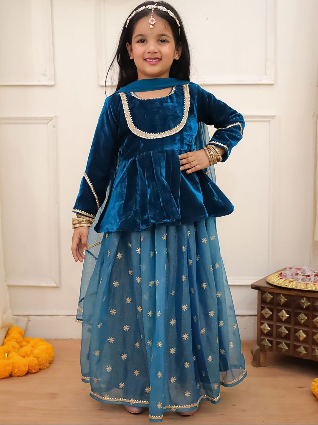 KID1 Girls Sequinned Ready to Wear Lehenga & Blouse With Dupatta-picture-34