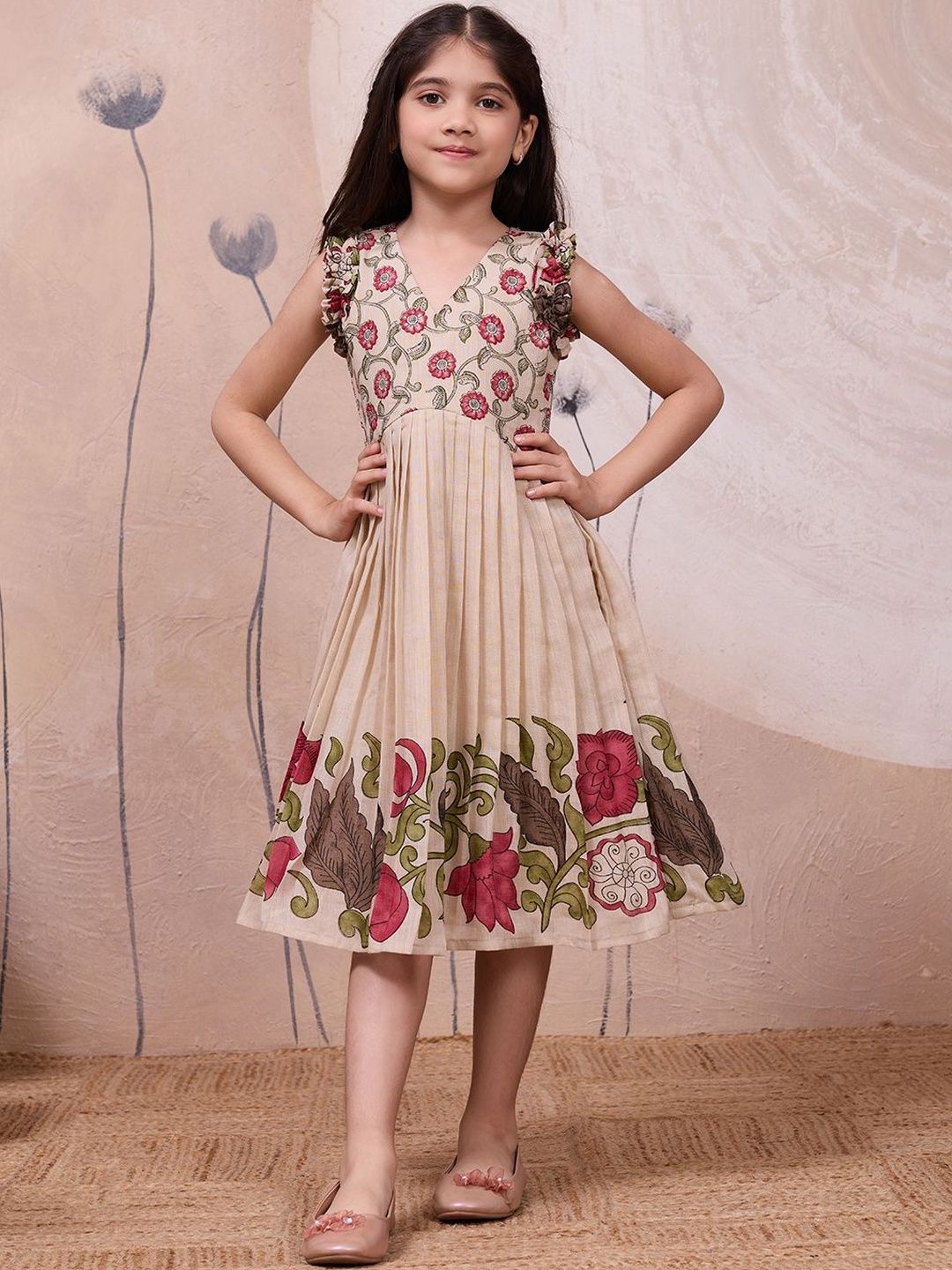 KALANANDI Printed V-Neck Fit and Flare Maxi Dress-picture-23