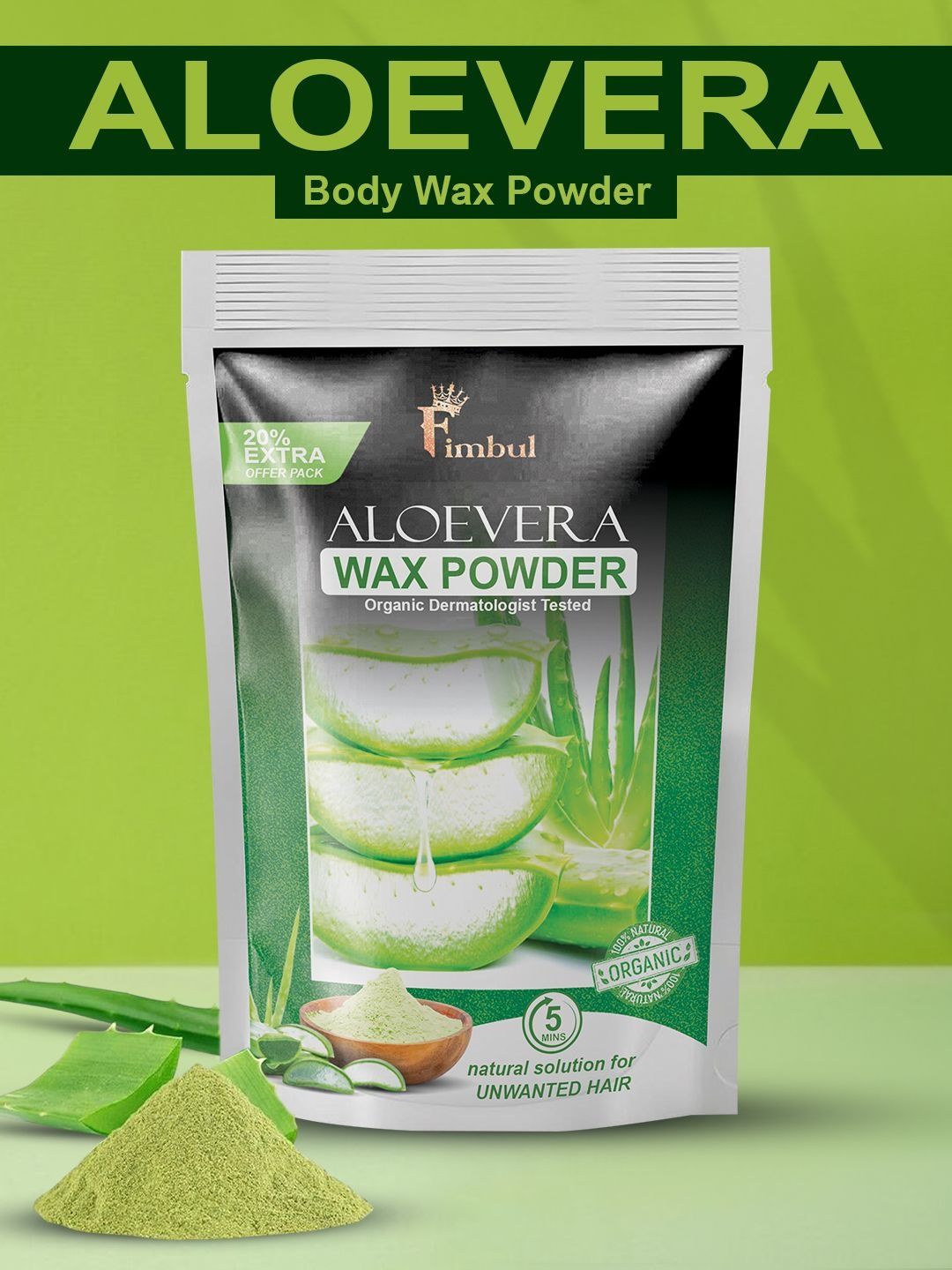 FIMBUL Aloe Vera Wax Powder With Multani Mitti & Neem - 120 g-picture-41