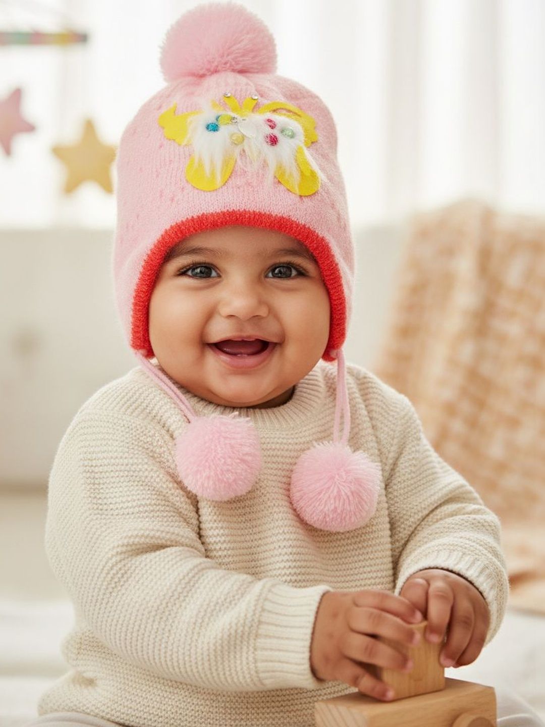 THE WEAVERS SHOP BY RAAVI Unisex Kids Embroidered Beanie-picture-45