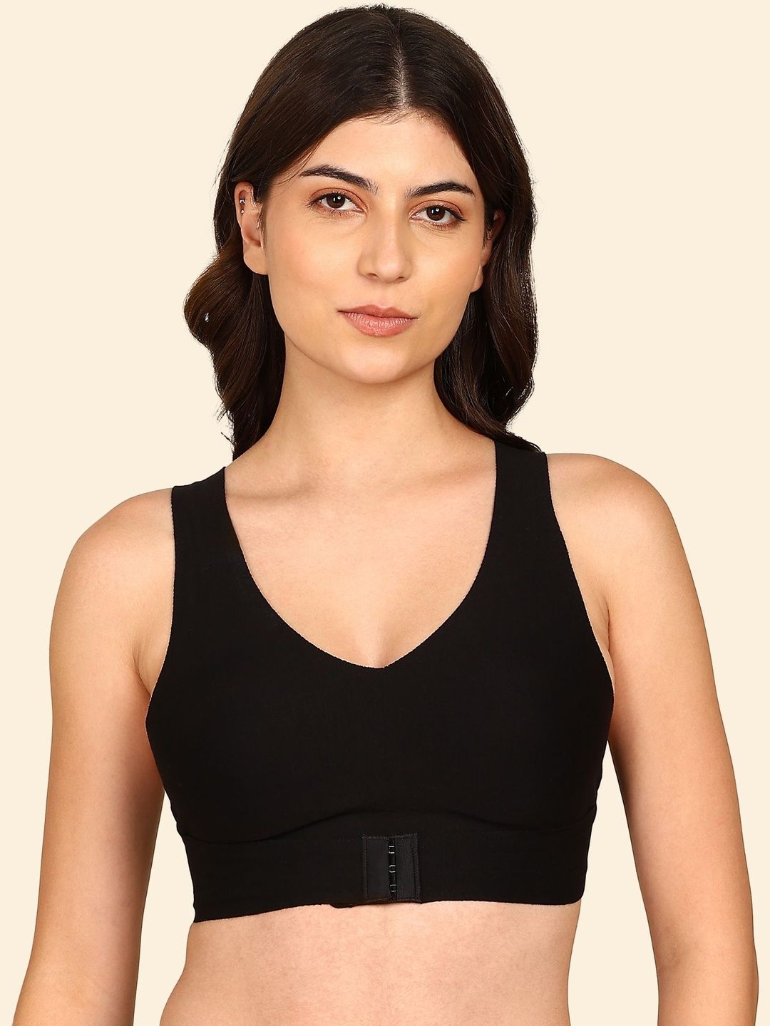 KOMLI Bonded Seamless Non-Padded Cotton Gym Bra-picture-9