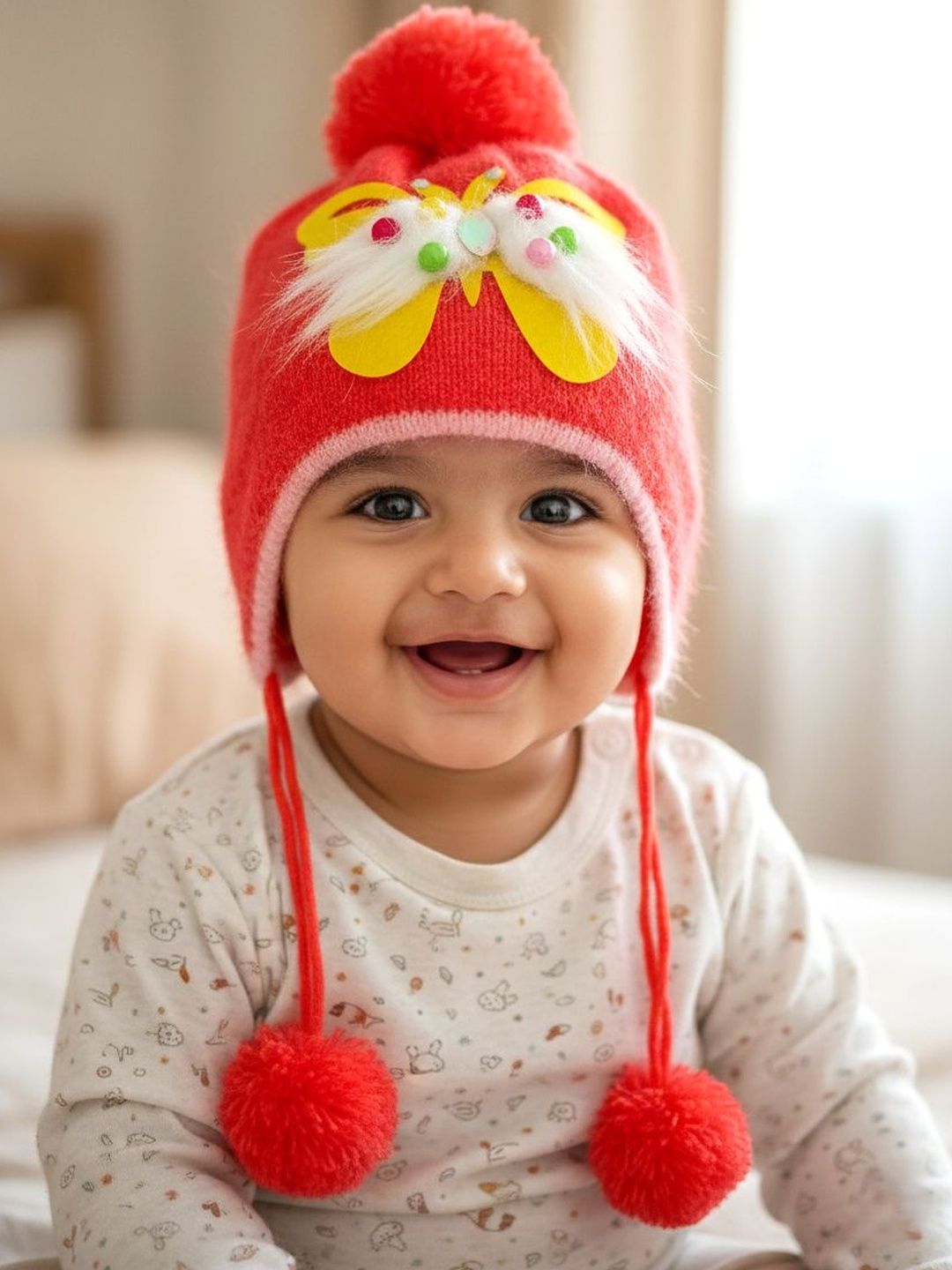 THE WEAVERS SHOP BY RAAVI Unisex Kids Embroidered Beanie-picture-55