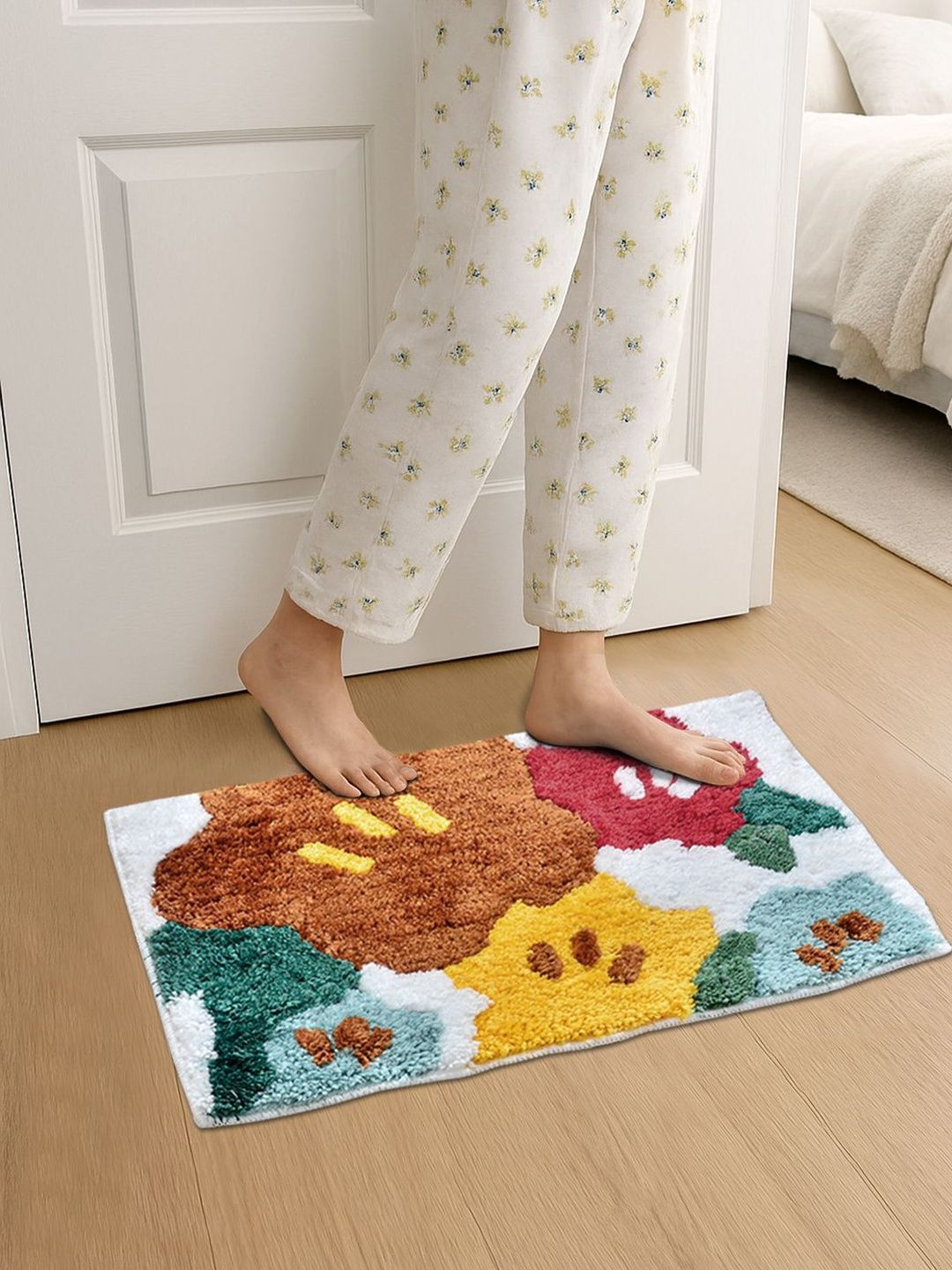 Myntra Elegant Homes Red & Blue Abstract Antiskid Doormats-image-32