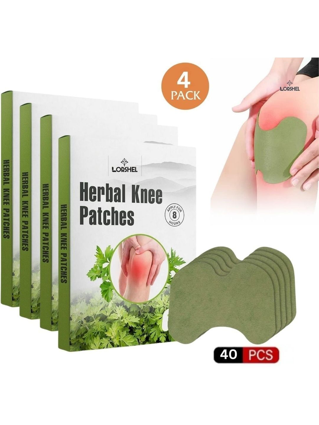 lorshel Herbal Knee Pain Relief Patches Knee Pain Arthritis Relief -4 Pcs-image-33
