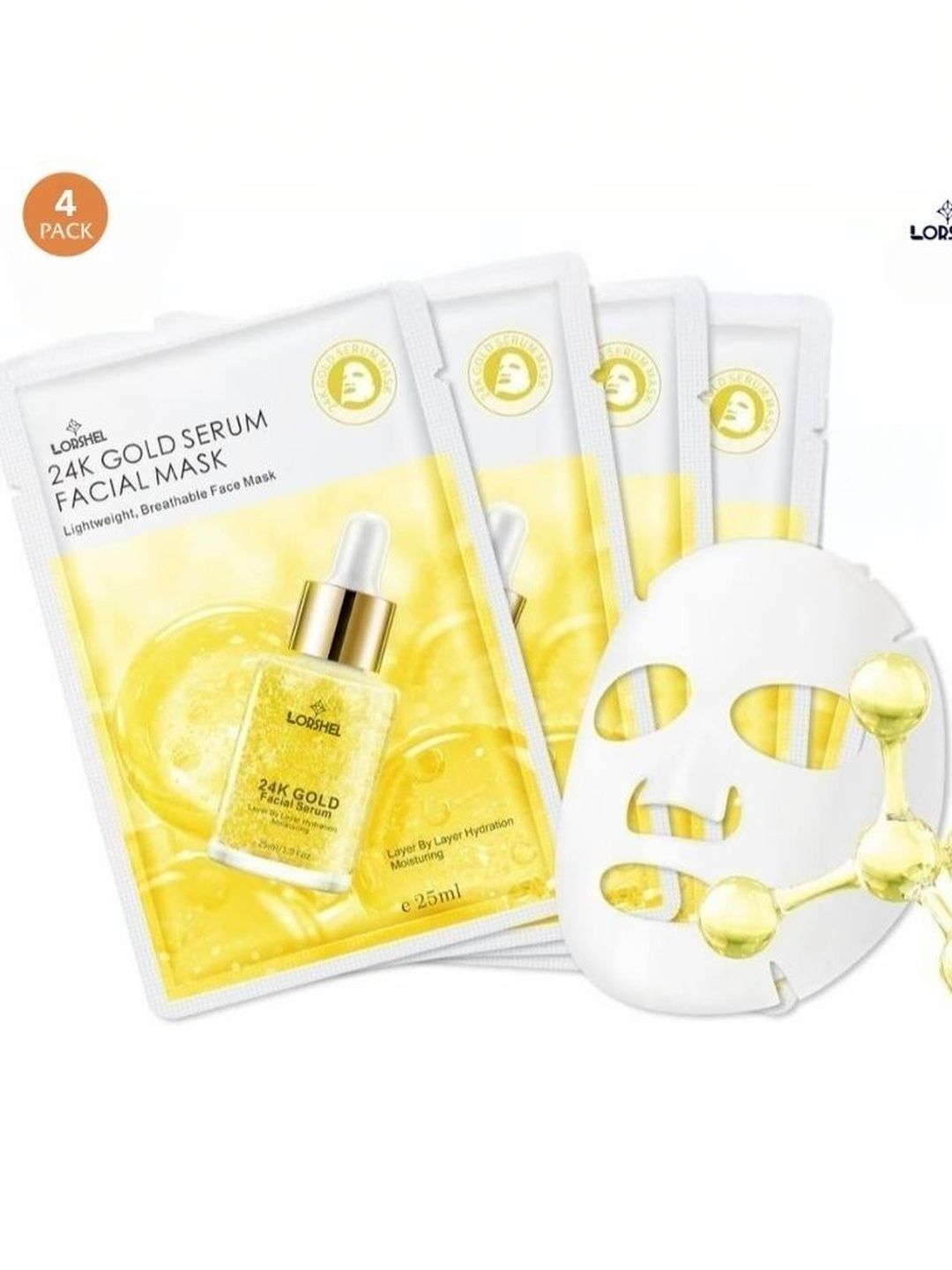 lorshel Set Of 4 Gold Sheet Mask- 25 ML-picture-31