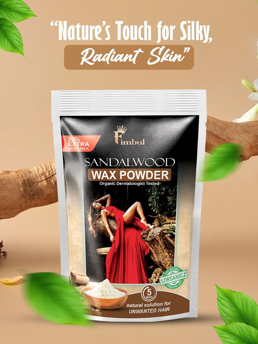 FIMBUL Sandalwood Body Wax Powder For Smooth Skin - 120 g-image-7