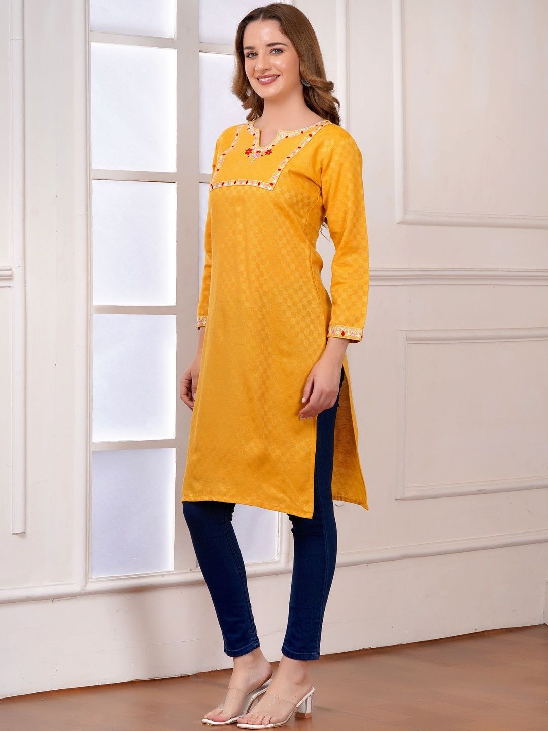CENSAL Embroidered Thread Work Thread Work Kurti-picture-51