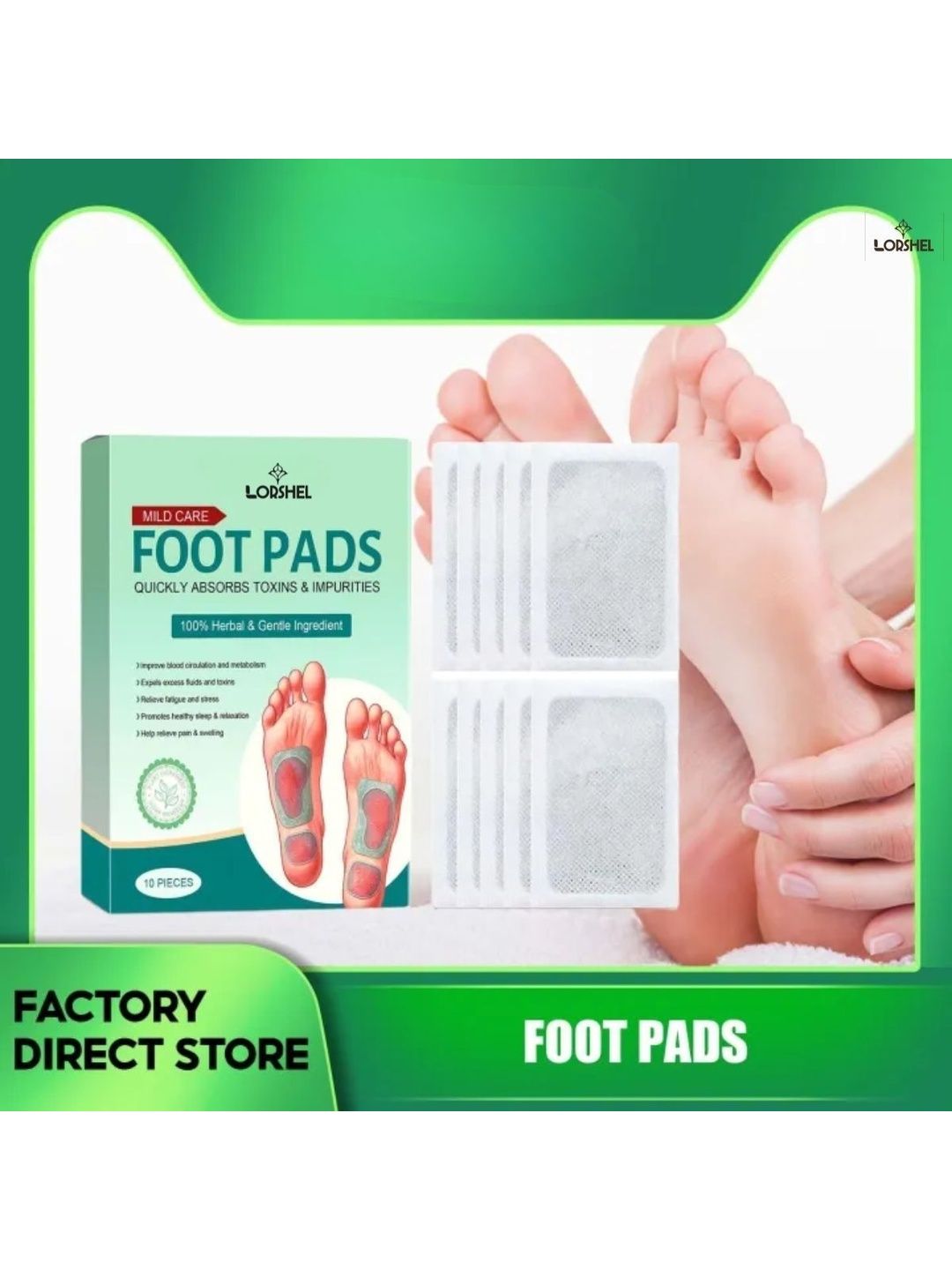 lorshel Foot Pain Relief Patches Overnight Quick Results Deep Cleansing-image-7