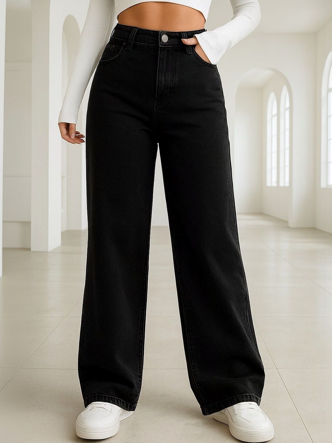 KASHIANXSTYLE Women Loose Wide Leg High-Rise Stretchable Jeans-picture-46