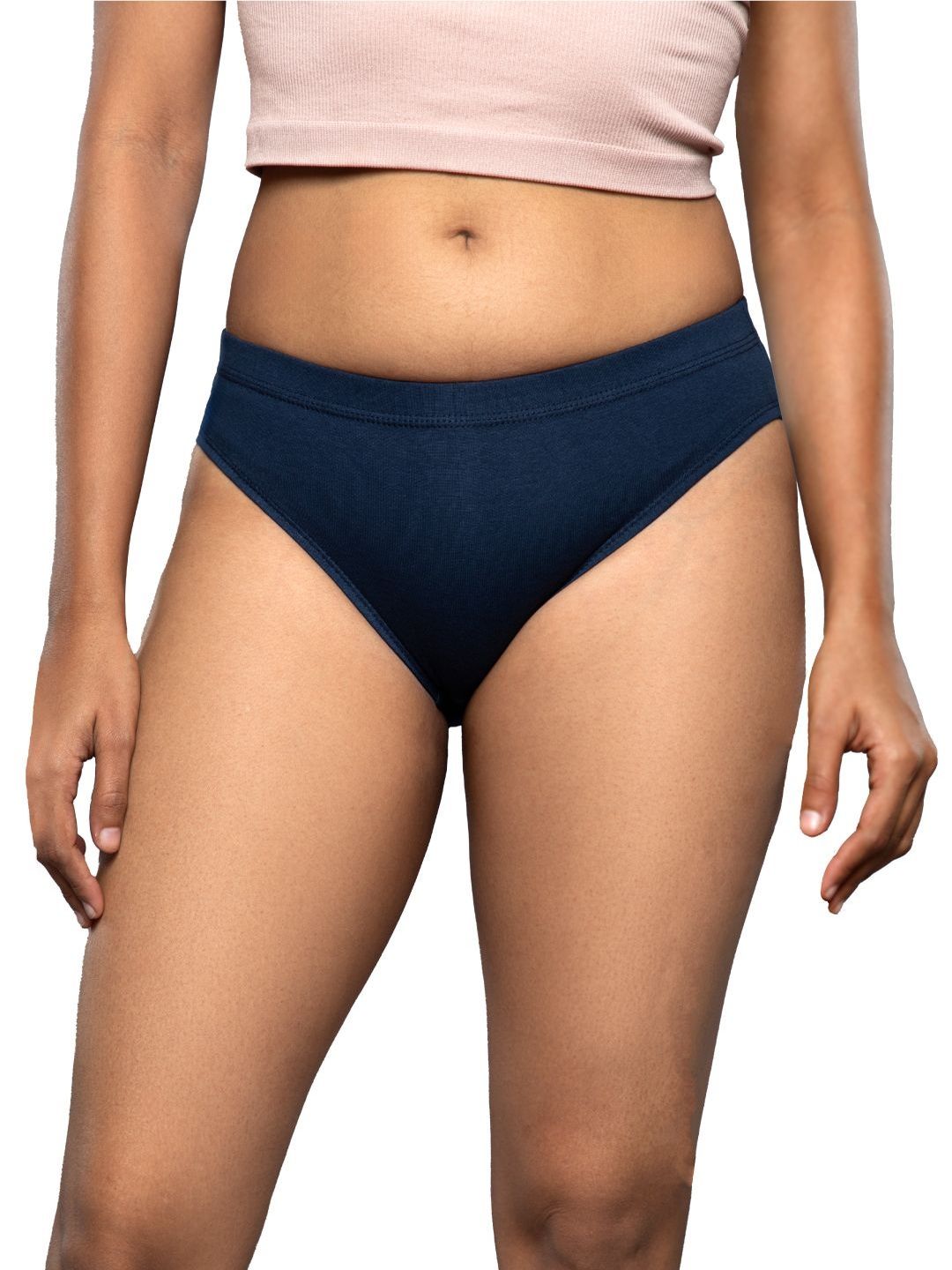BLISSNATURAL Pack Of 2 Cotton Mid-Rise Hipster Briefs-picture-12