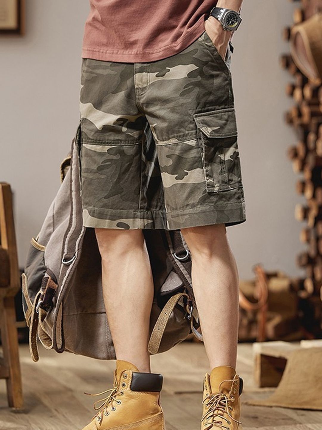 StyleCast Men Camouflage Printed Cargo Shorts-picture-31