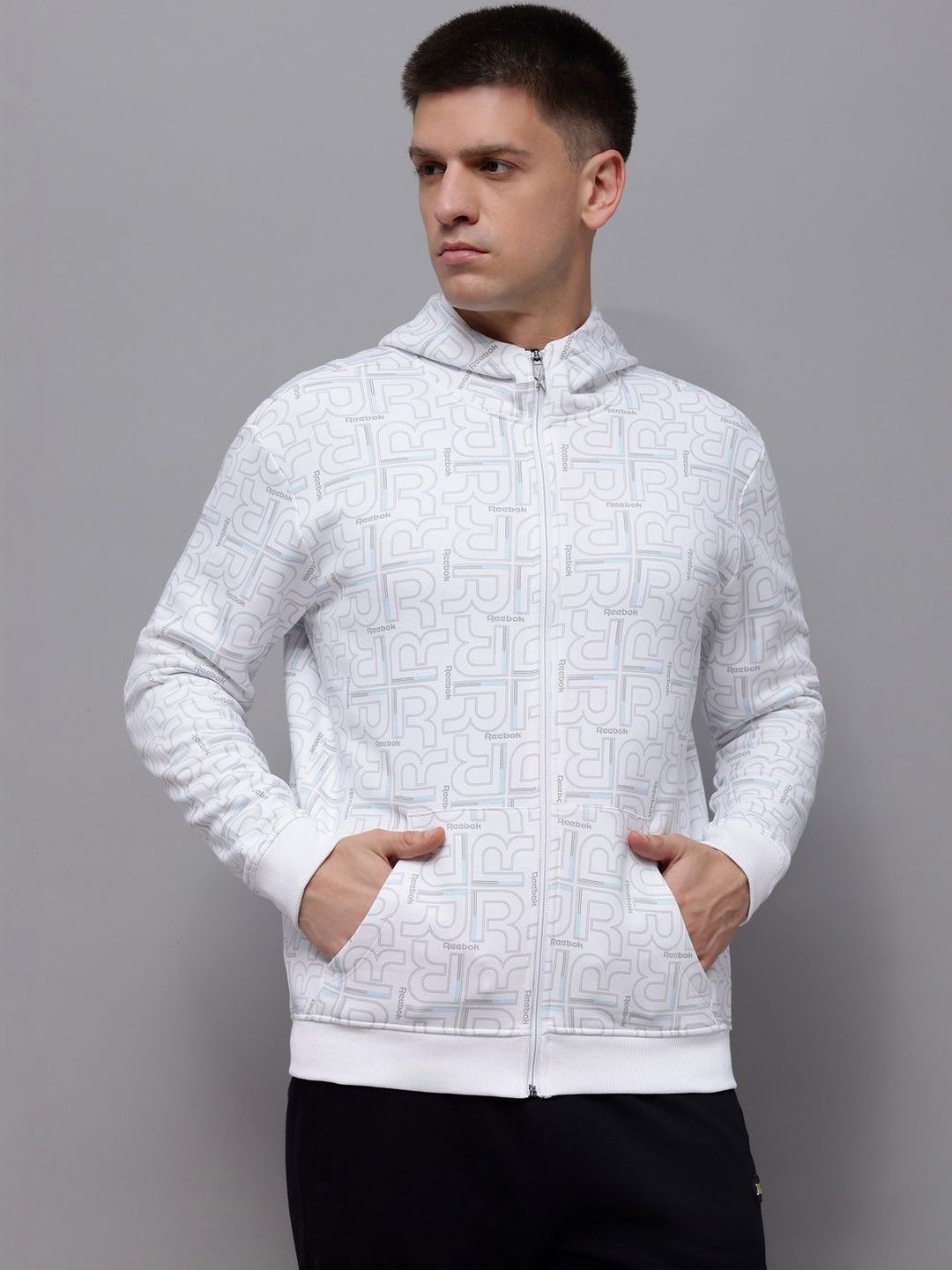 Reebok Men Printed Mock Coller Jacket-picture-20