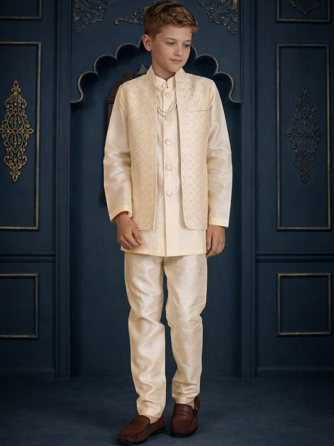 BAESD Brocade Mandarin Collar Sherwani-picture-35