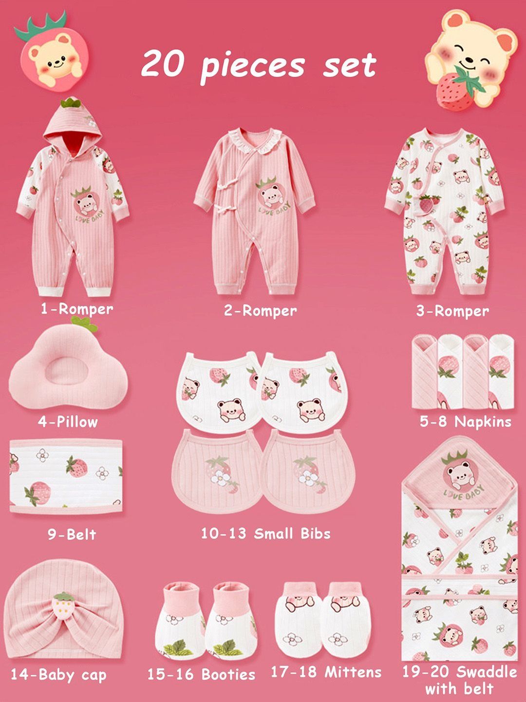 Little Surprise Box LLP Infants 20-Pcs Baby Apparel Gift Set