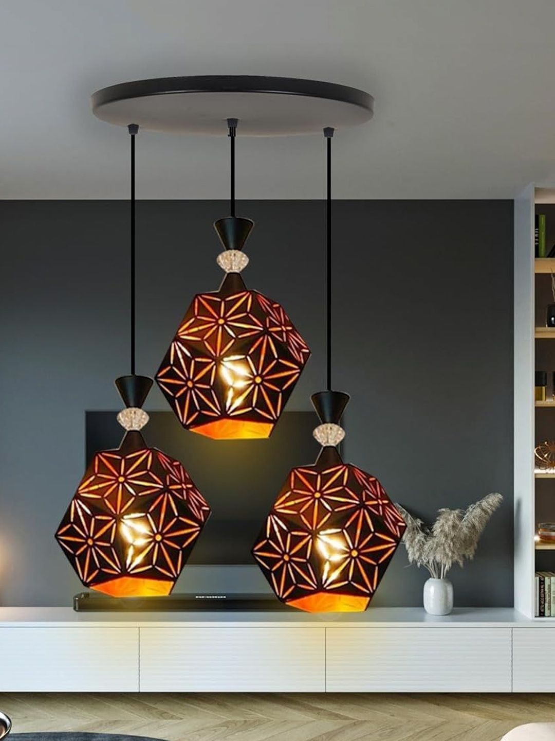 SWIATLO Black & Black Textured Contemporary Ceiling Lamp-picture-40