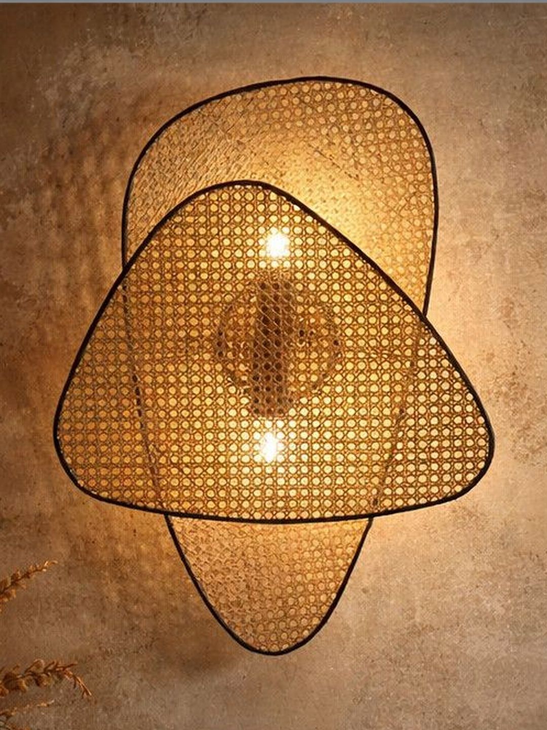 BALBENI Beige & White Textured Wood Abstract Shaped Shaped Wall Lamp-picture-11