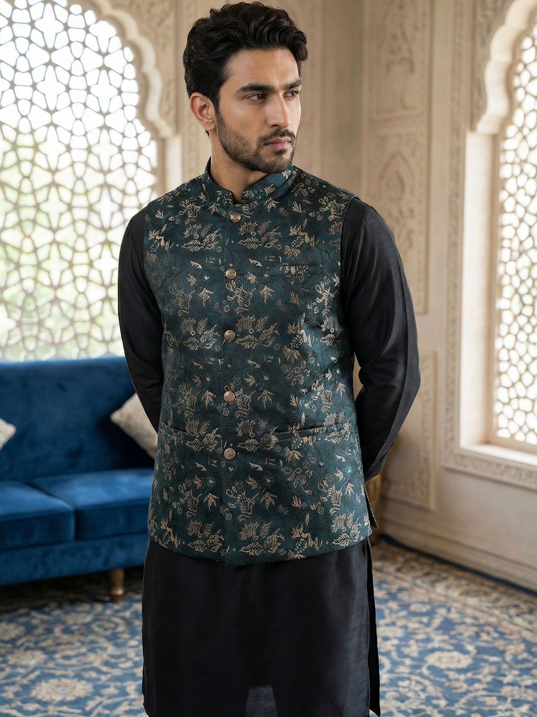 Jompers Embroidered Nehru Jackets