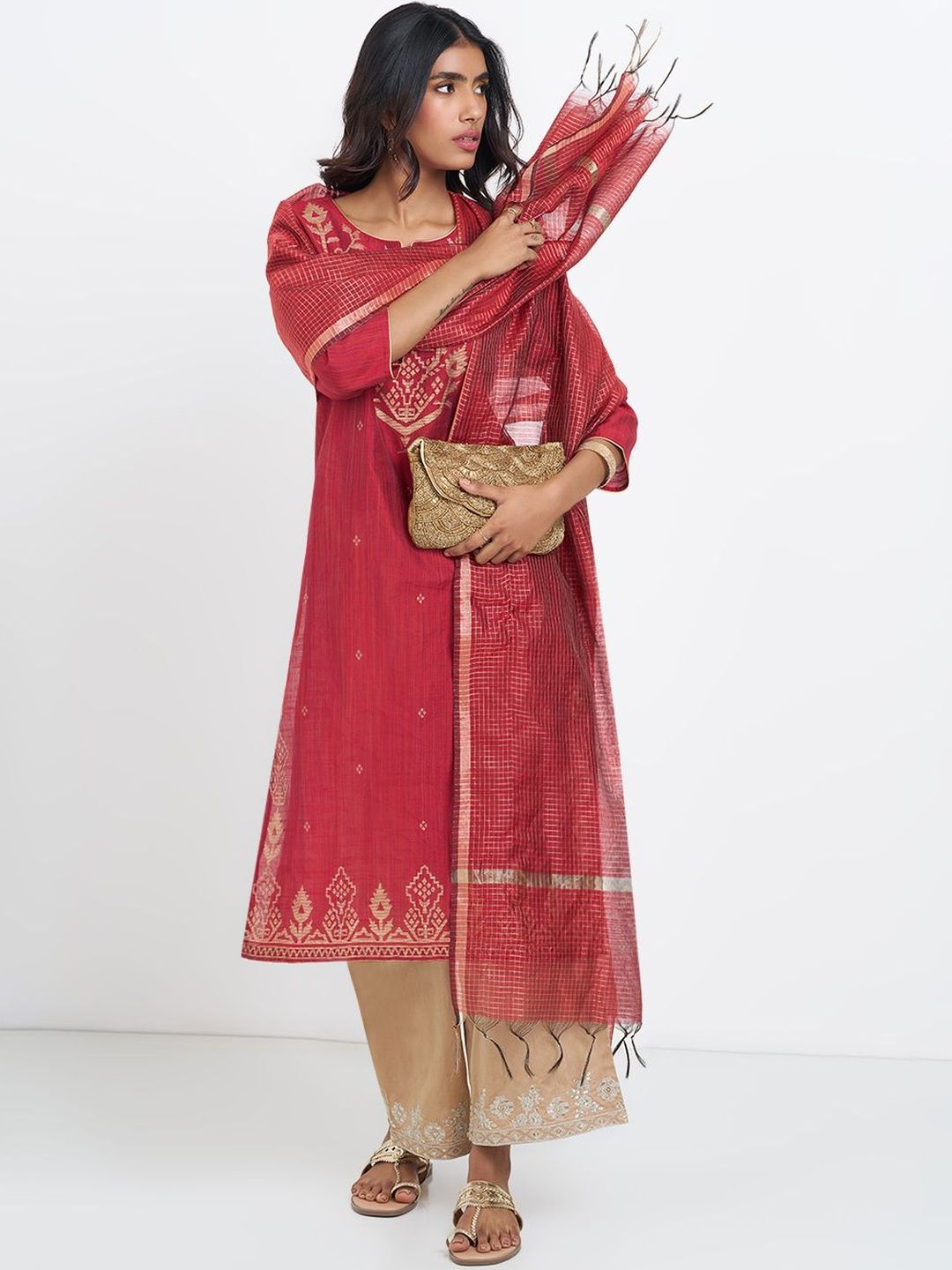 RANGMANCH BY PANTALOONS Checked Dupatta-image-38
