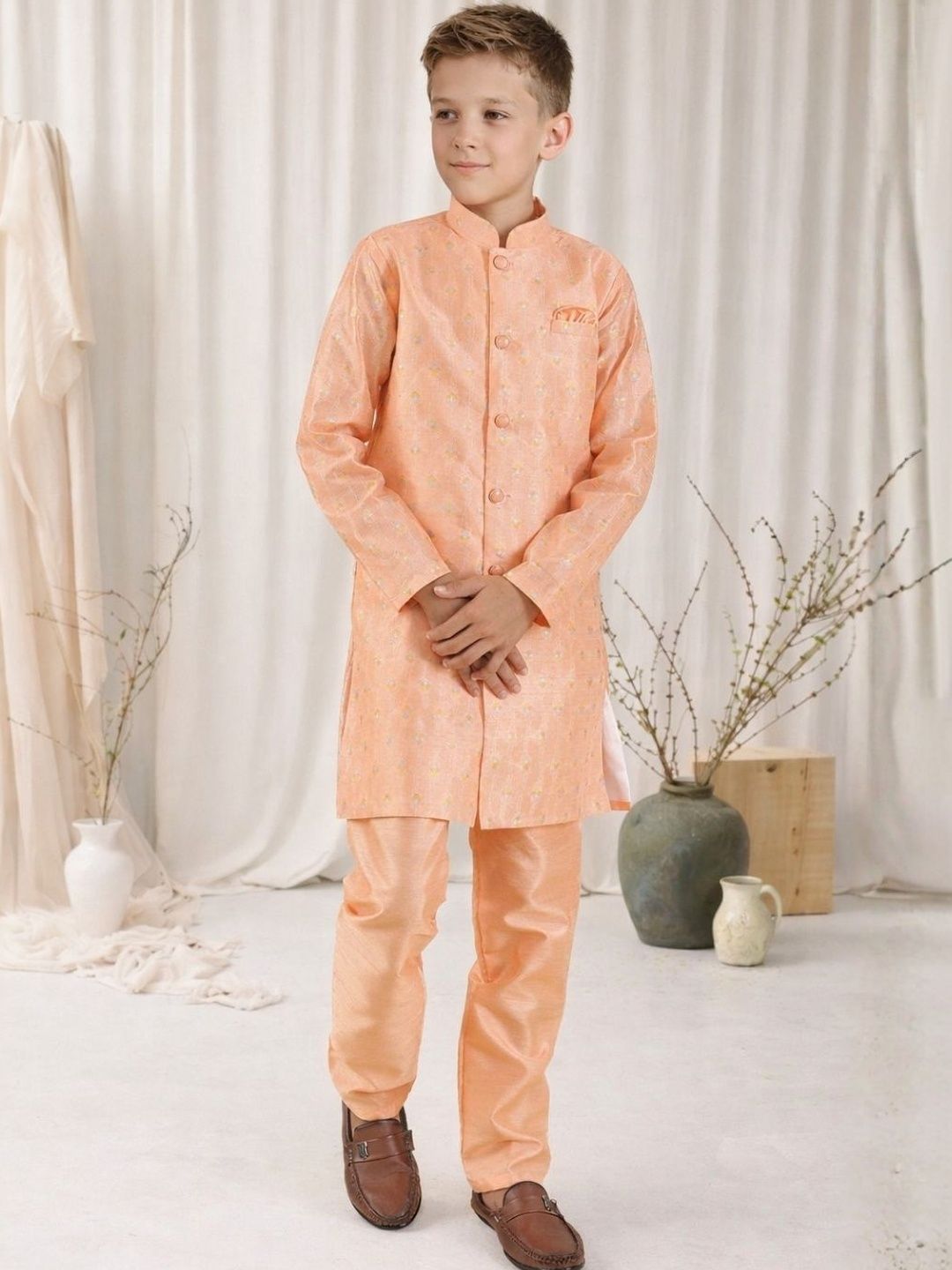 BAESD Brocade Mandarin Collar Sherwani-picture-34