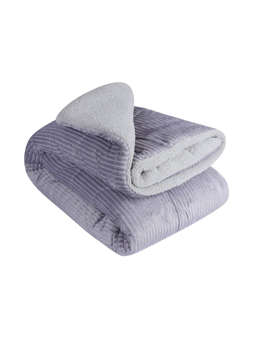 Nivasam Grey & Lavender Microfiber AC Room Quilt-image-35