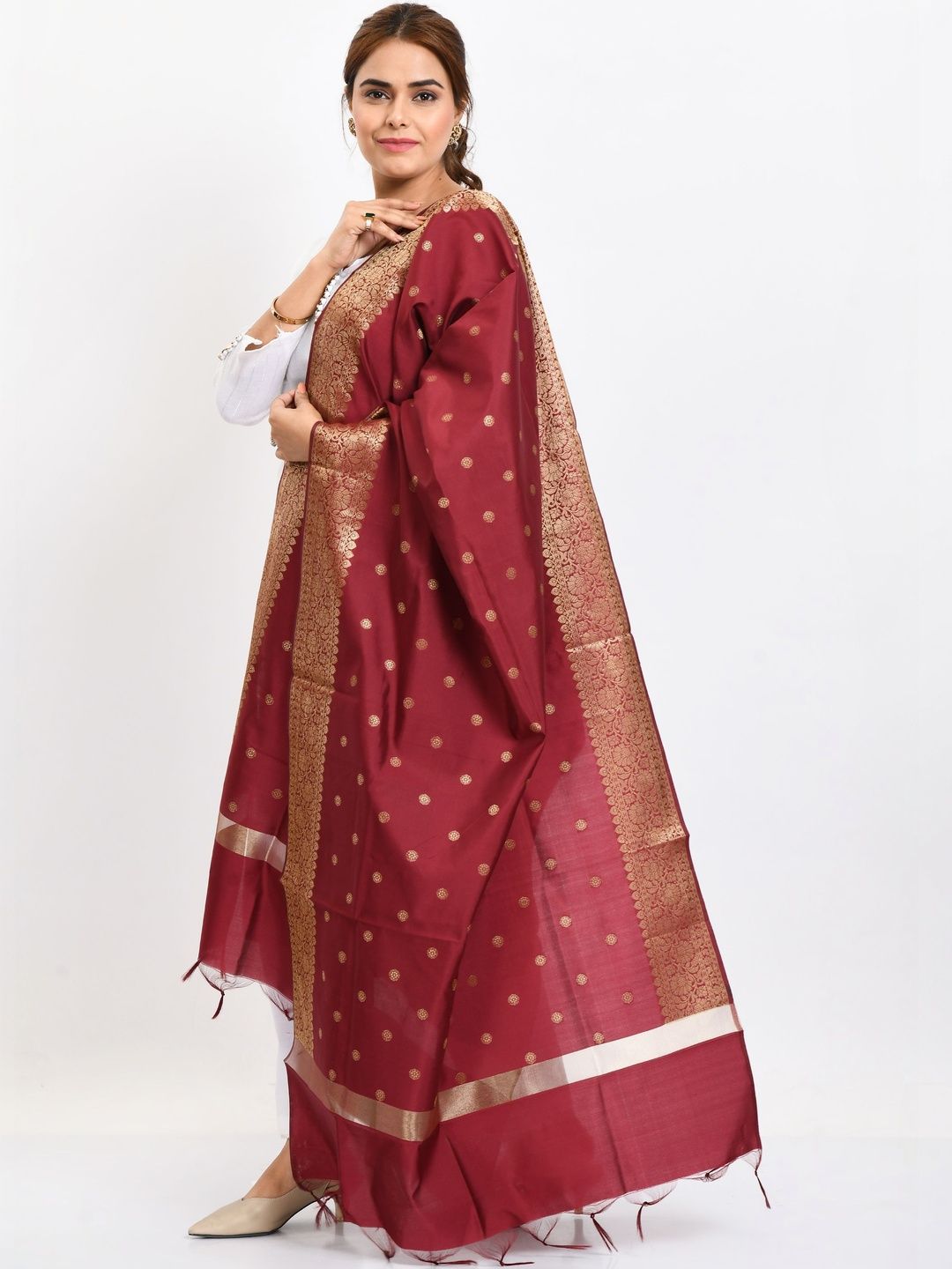 MOEZA Woven Design Dupatta with Zari-picture-30