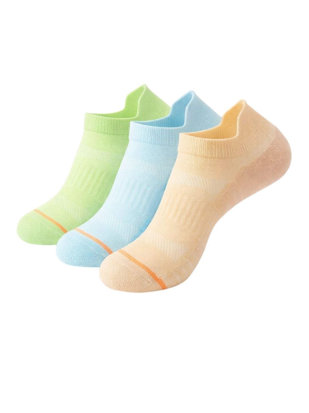 iSWEVEN Unisex Pack of 3 Cotton Blend Patterned Shoe Liners Socks-picture-31