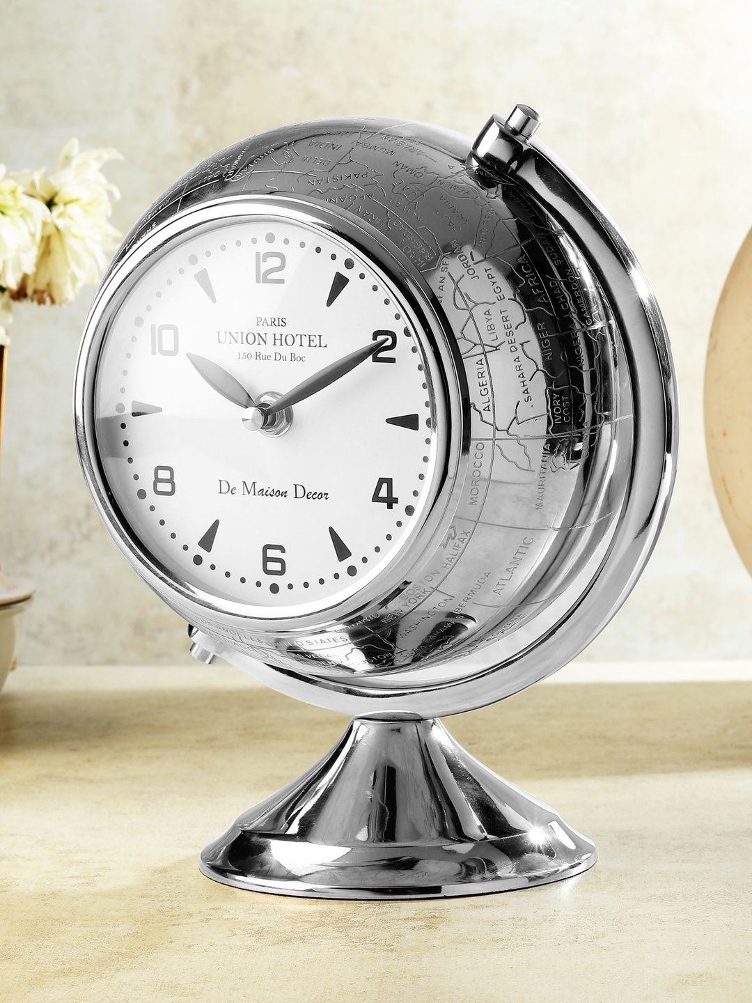 Decor de Maison Silver-Toned Contemporary Table Clock-image-47
