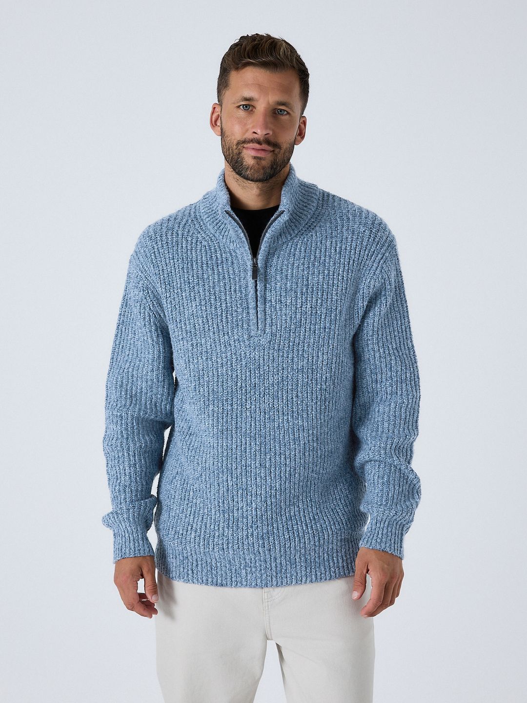 NEXT Quarter Zip Ribbed Pullover-picture-52