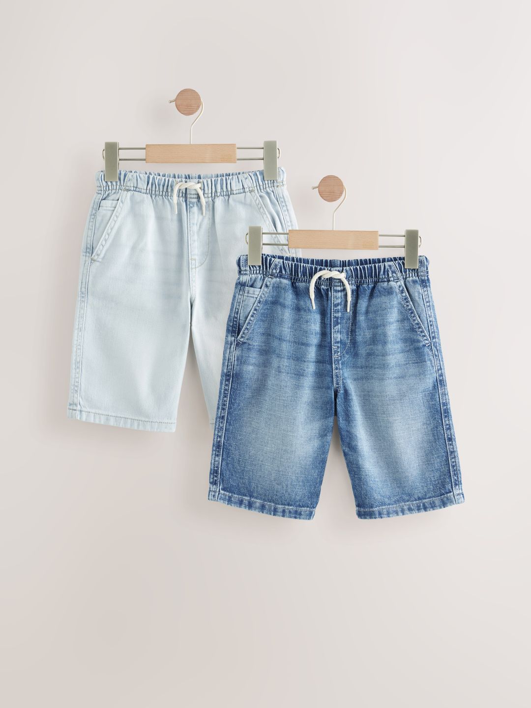 NEXT Boys Pack of 2 Washed Denim Shorts-picture-23