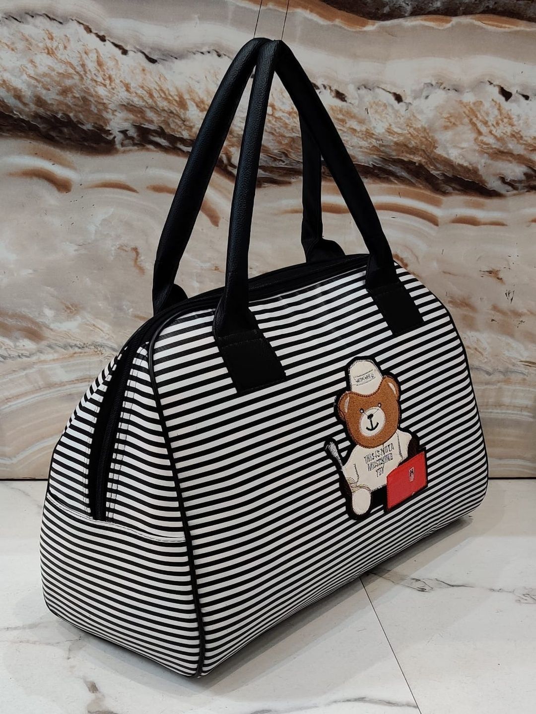 Anish Traders Striped PU Handheld Bag-picture-19