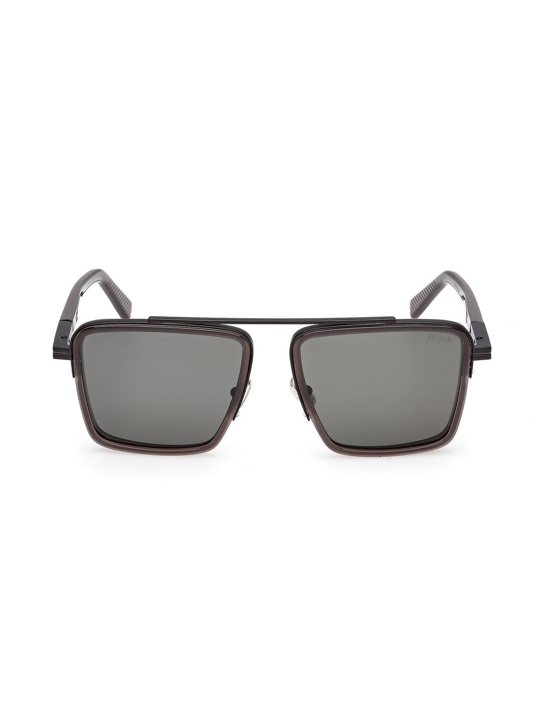 Ermenegildo Zegna Men Grey Lens & Brown Aviator Sunglasses with-image-22