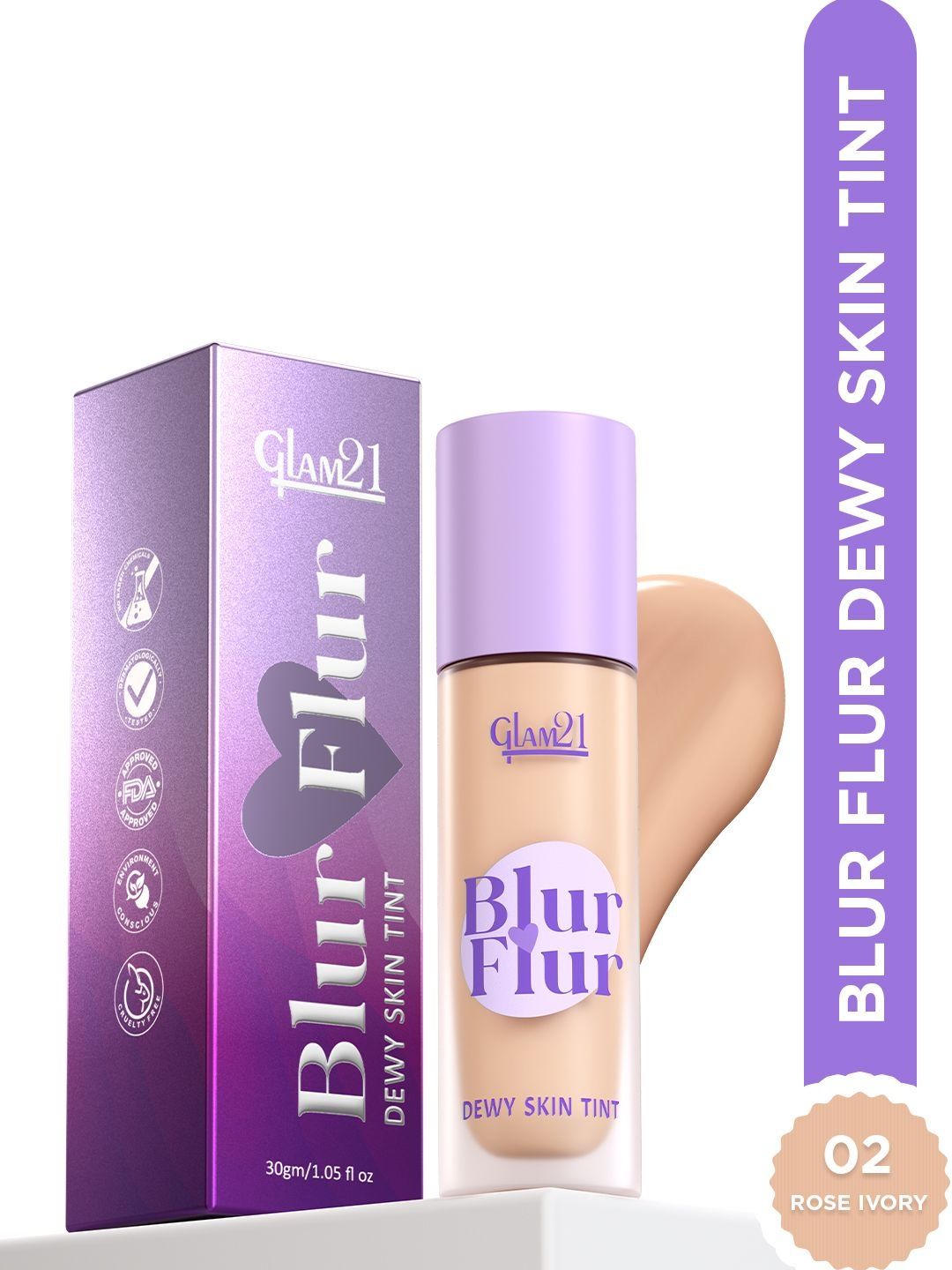 GLAM21 Blur Flur Skin Tint Foundation- 30 g- Rose Ivory-image-27