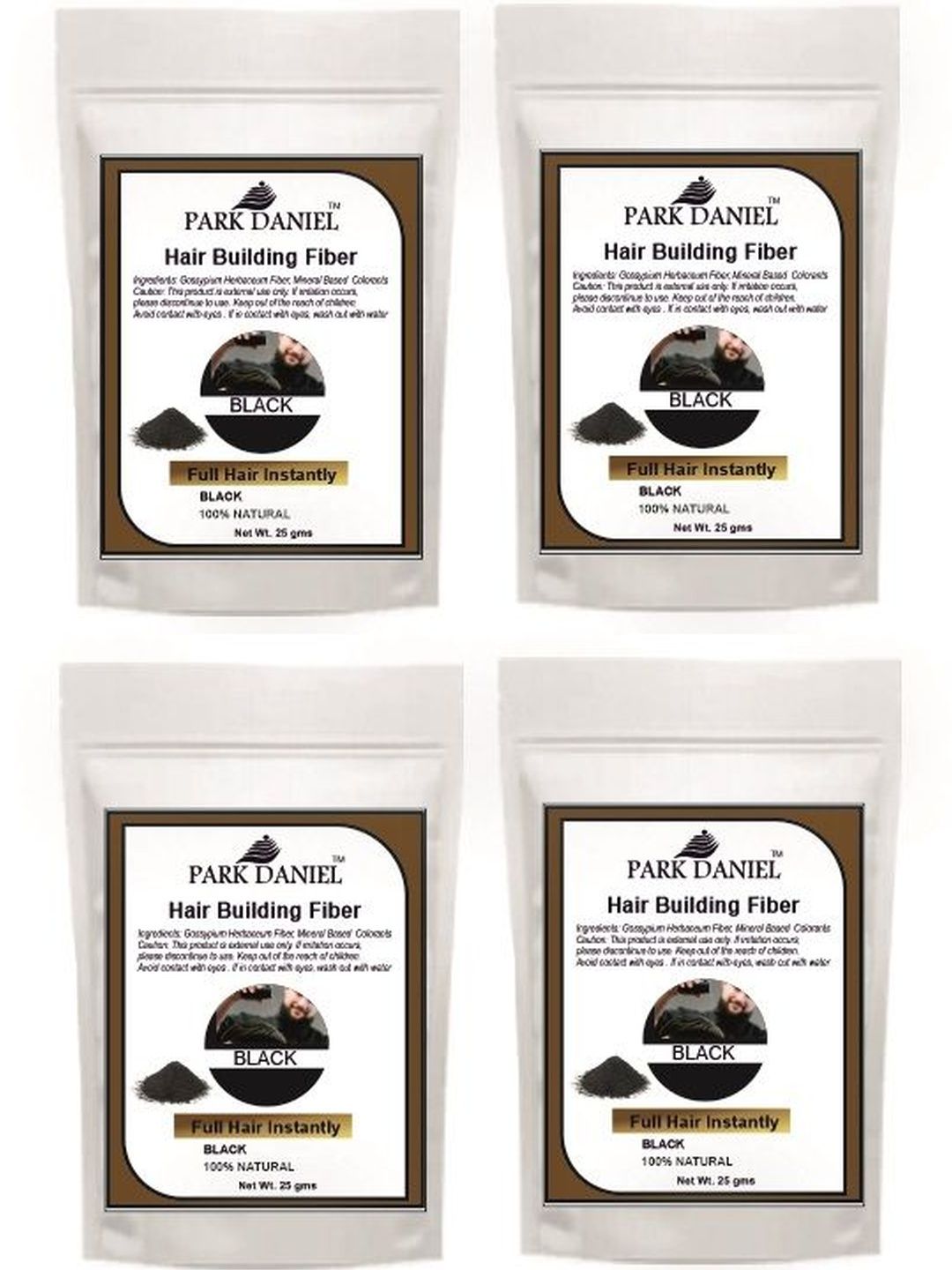 Park Daniel Set Of 4 Hair Building Fibres- 25 g Each- Natural Black-image-41