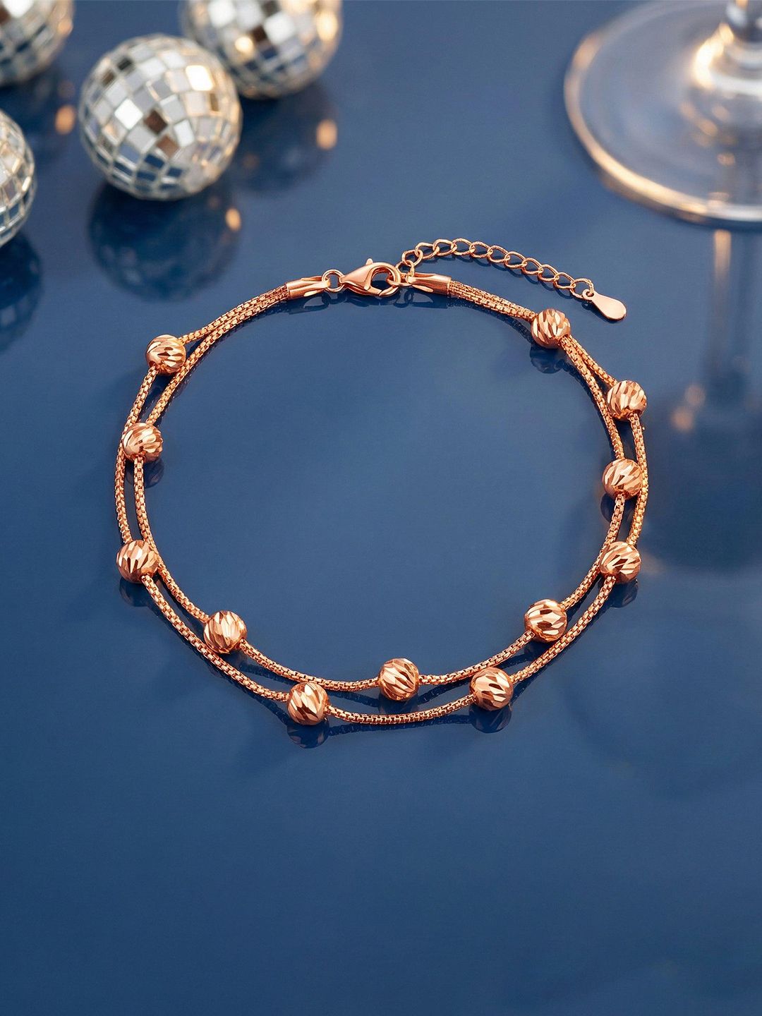 GIVA Women Silver Rose Gold-Plated Multistrand Bracelet-picture-53