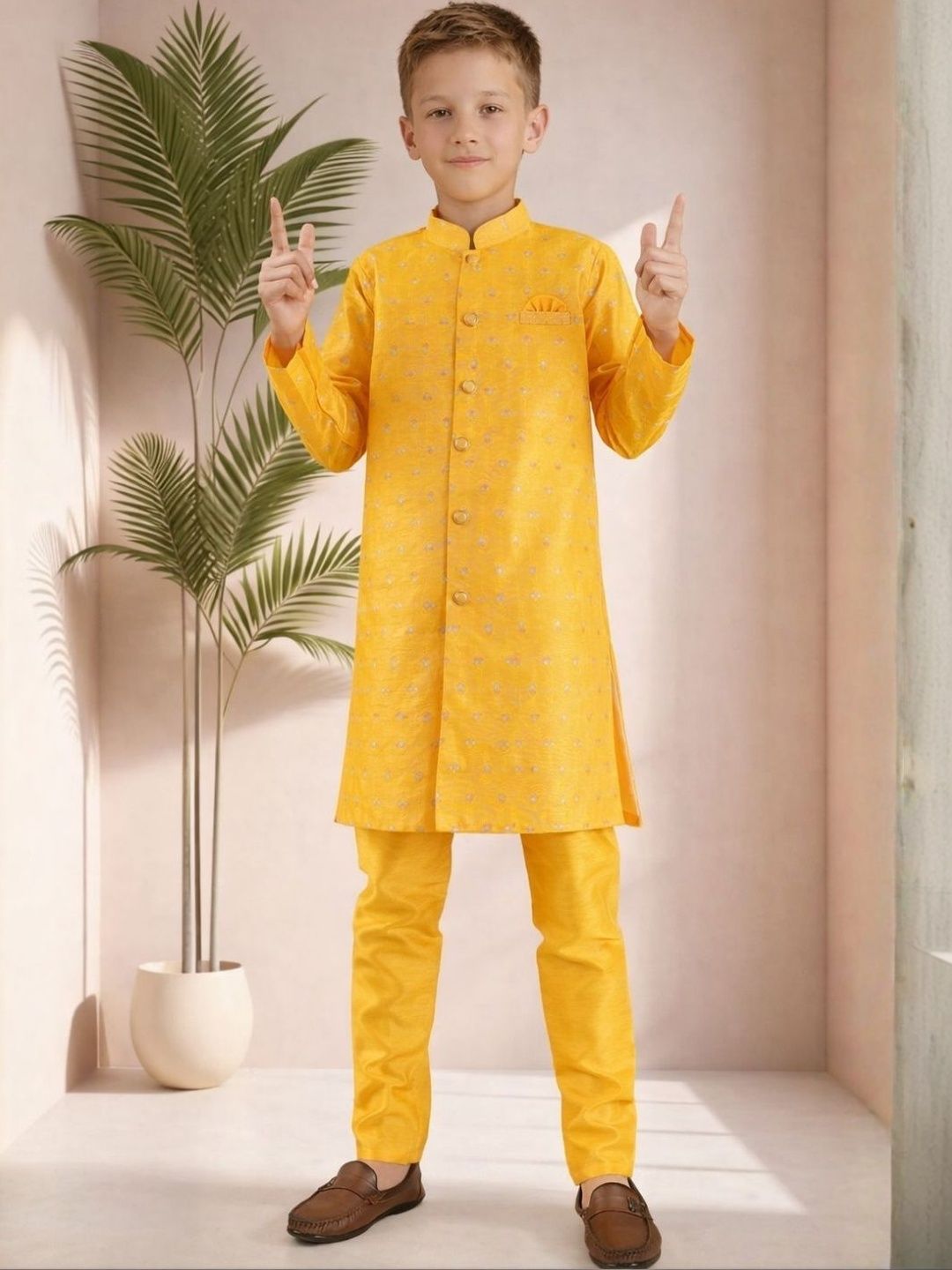 BAESD Brocade Mandarin Collar Sherwani-picture-23