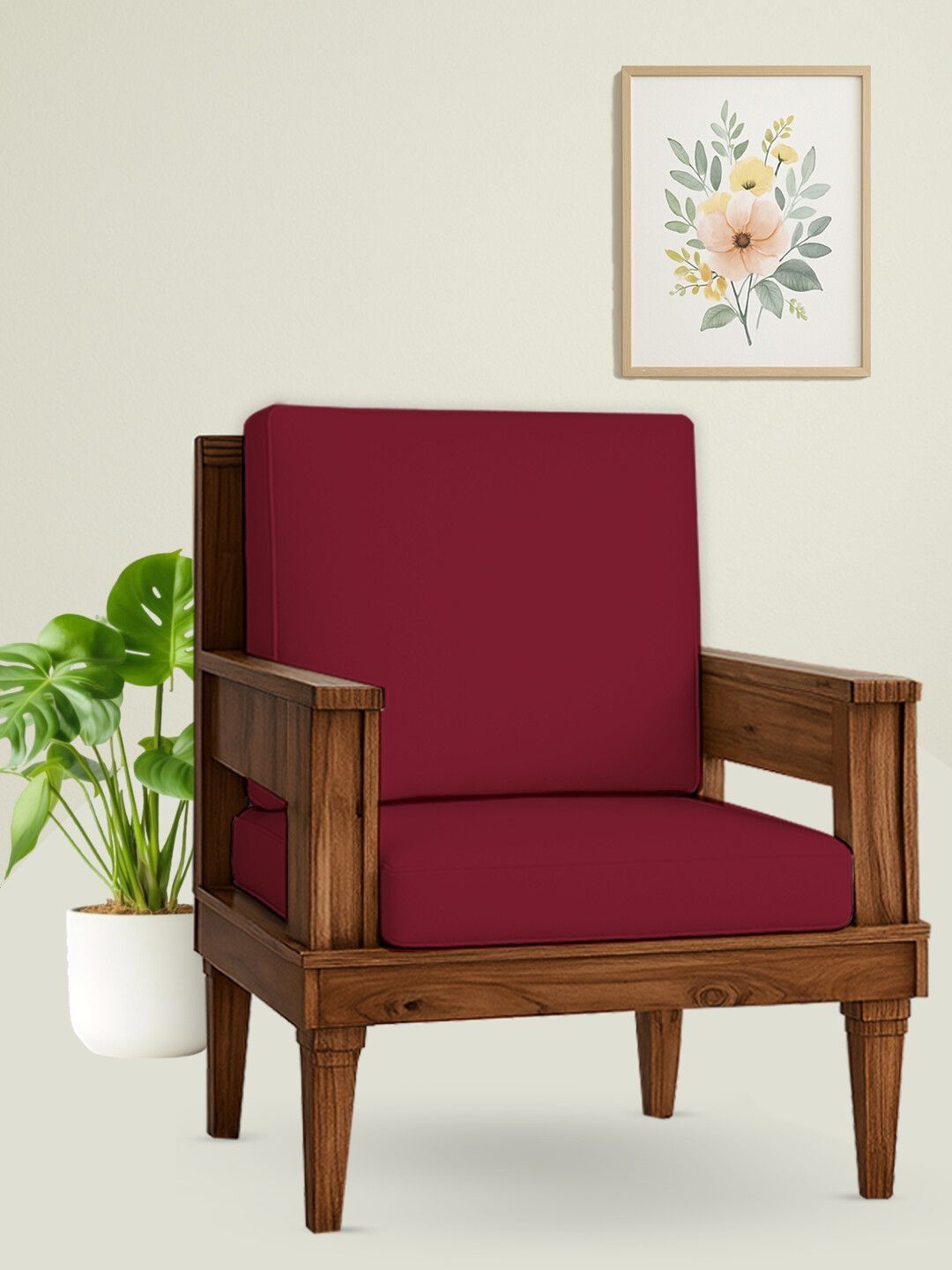 HOTKEI 2Pcs Maroon 200 GSM Stretchable Sofa Covers-picture-47