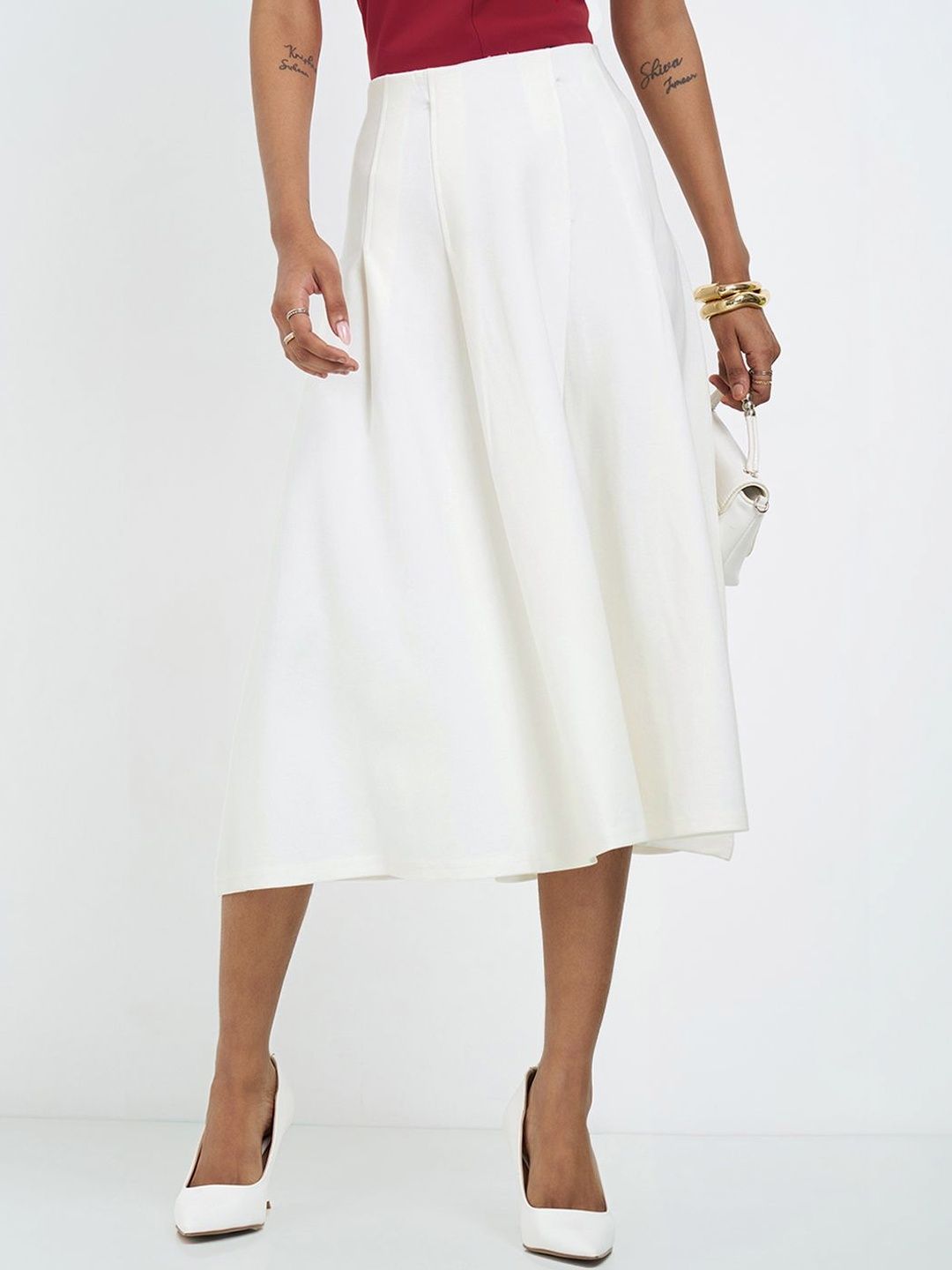 Annabelle by Pantaloons Women Midi A-Line Skirt-picture-27