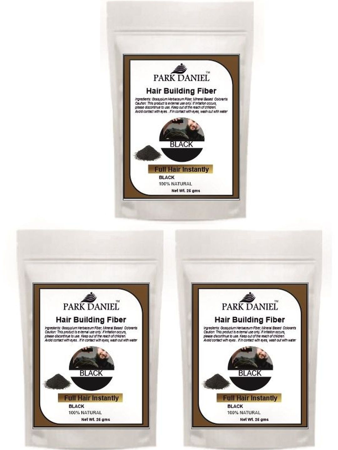 Park Daniel Set Of 3 Hair Building Fibres-Black- 25 g Each-image-20
