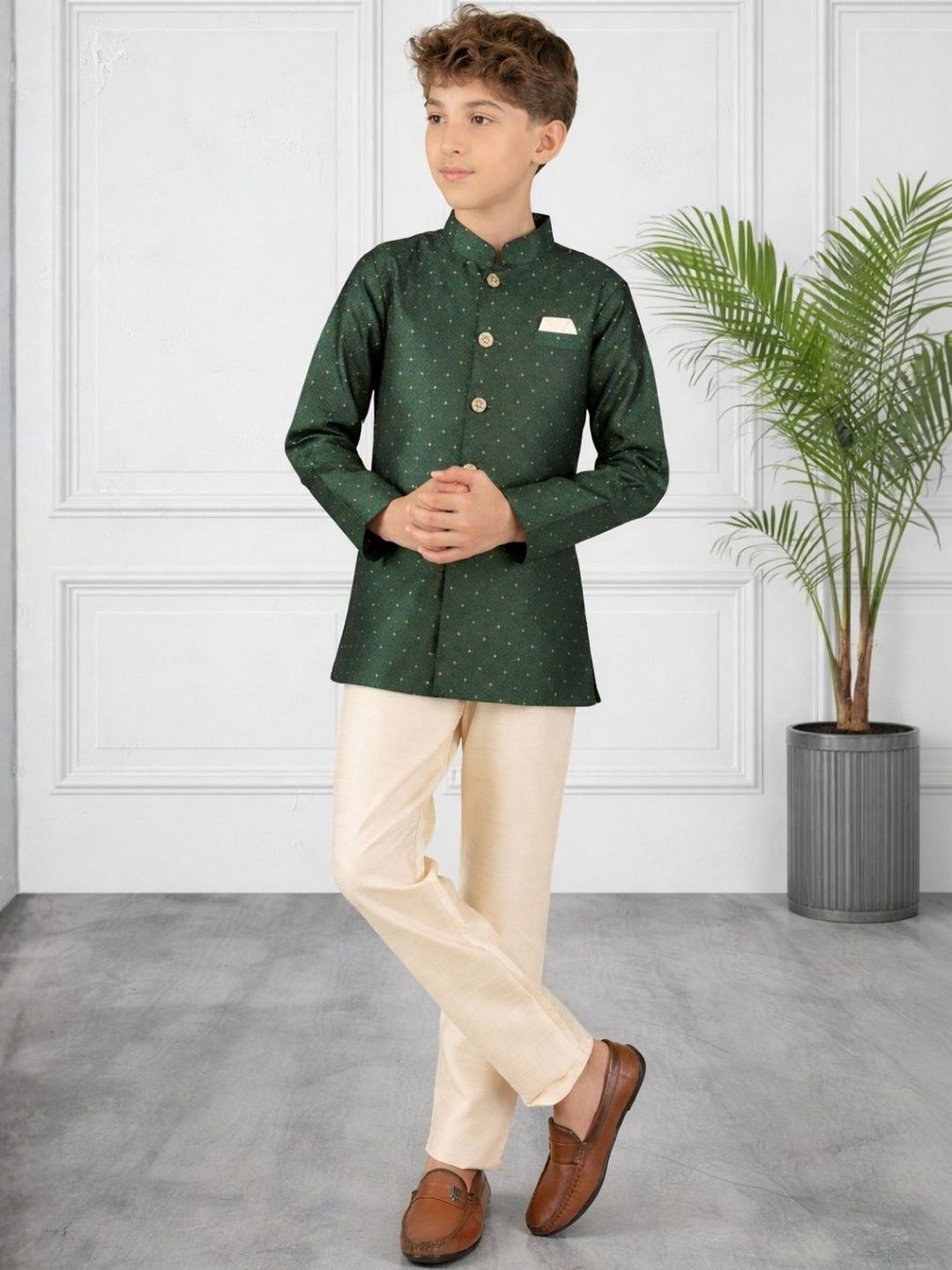 BAESD Brocade Mandarin Collar Sherwani-picture-31