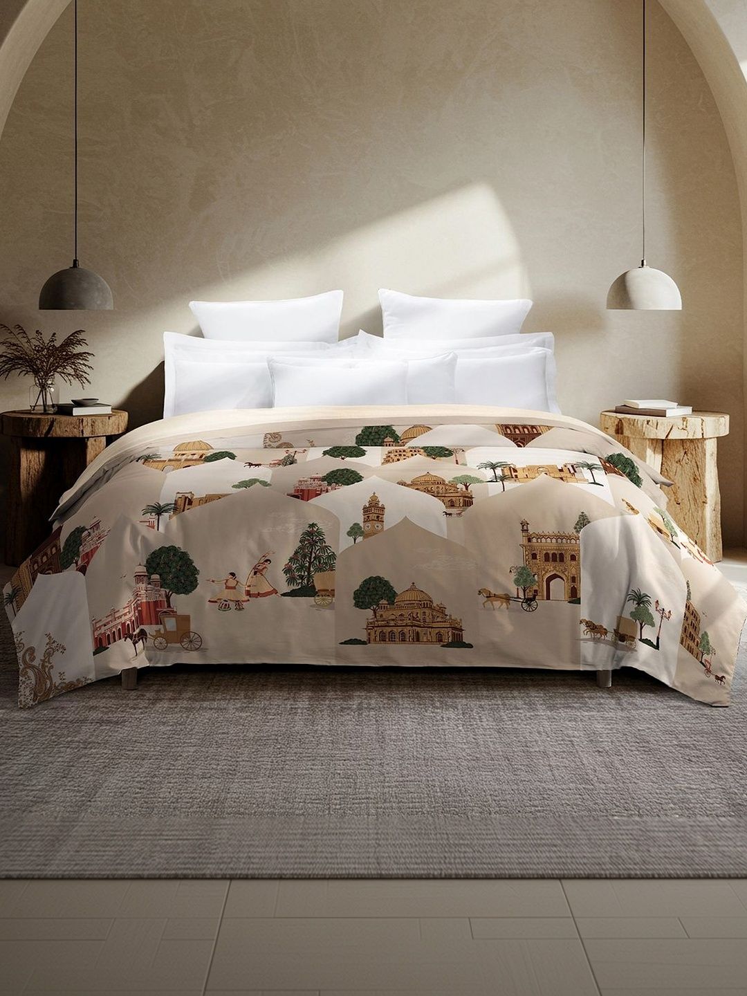 MYTRIDENT Multicoloured & Beige Ethnic Motifs AC Room 150 GSM Comforter-picture-58
