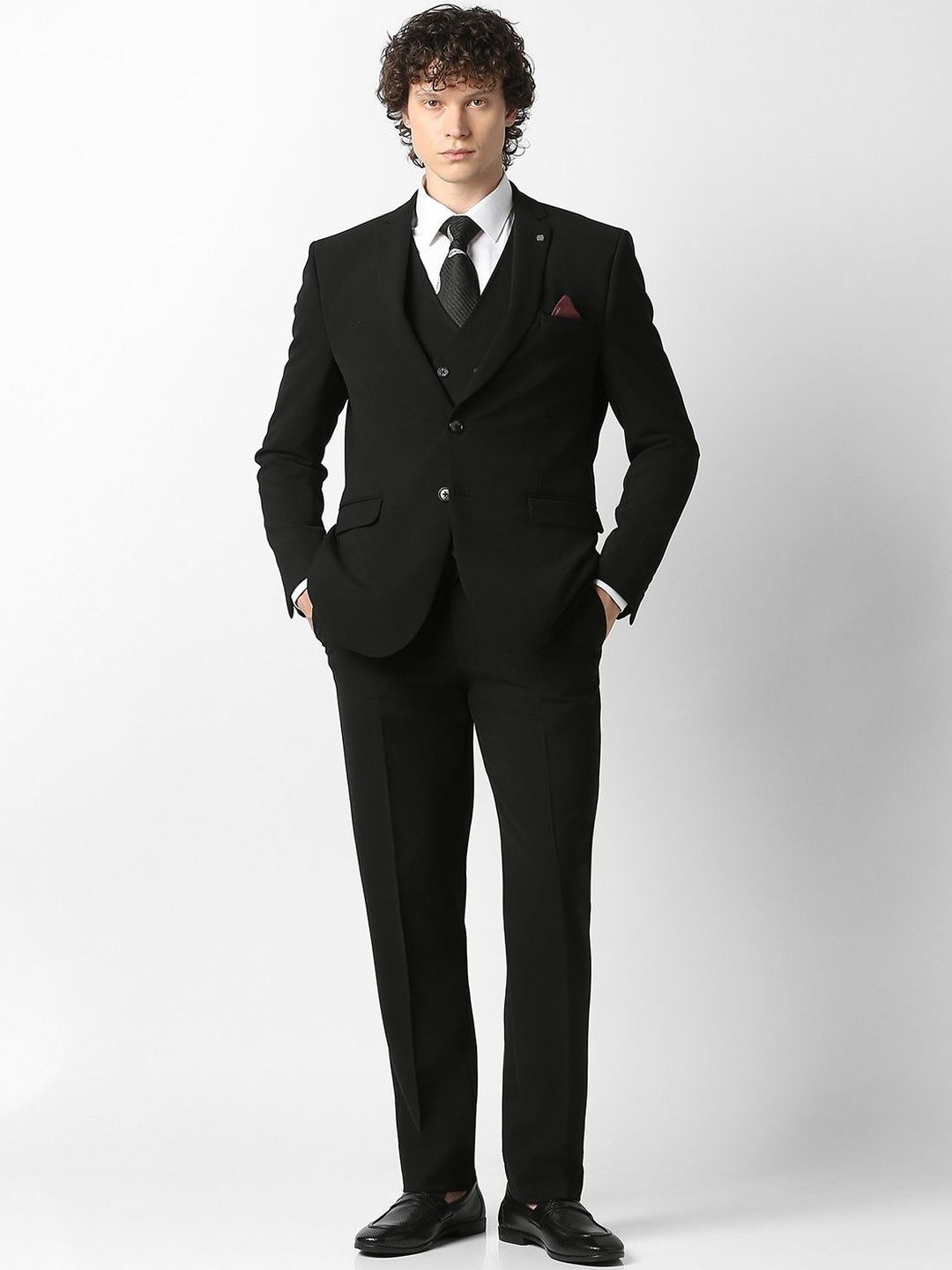 Van Heusen Slim-Fit Single-Breasted Three-Piece Suit-picture-51