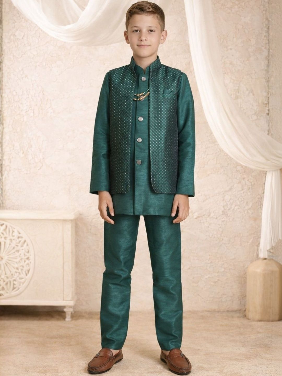 BAESD Brocade Mandarin Collar Sherwani-picture-33